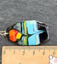 Multicolour enamel pendant with sterling silver chain - Image 4
