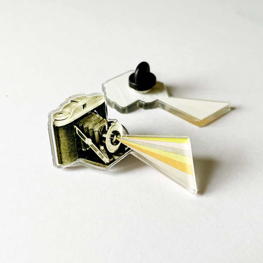 Retro Camera Acrylic Brooch