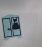 Turquoise and Navy Wardrobe Shaped Birthday Card – Dress and Handbag Design  - Image 3