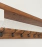 Solid Pine Coat Rack with Shelf, Carved Wood Entryway Hooks, Brass Hooks - Image 4