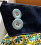 Bright cotton gathered zip bag with denim and Laura Ashley cotton - Image 6