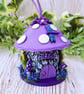 Purple Mushroom Fairy House - Hanging or Free Standing - Image 3