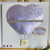 Card. Hot air balloon card for a birthday, wedding or other special occasion 