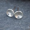 Simple sterling silver stud earrings, minimalist everyday unisex earring studs