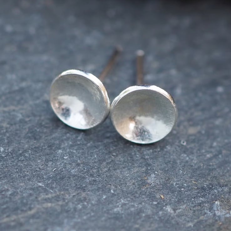 Simple sterling silver stud earrings, minimalist everyday unisex earring studs