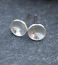 Simple sterling silver stud earrings, minimalist everyday unisex earring studs