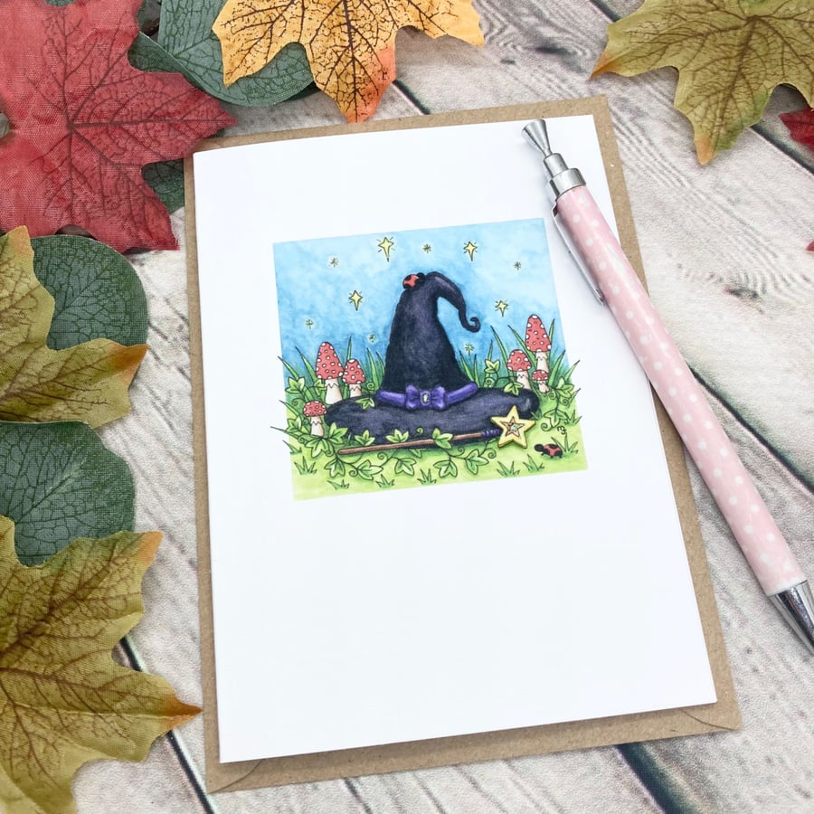 Witches Hat Card - Halloween Card - Birthday Card