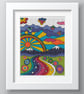 077 - Psychedelic Retro Rainbow Landscape & Sunrise - Cross Stitch Pattern - Image 3