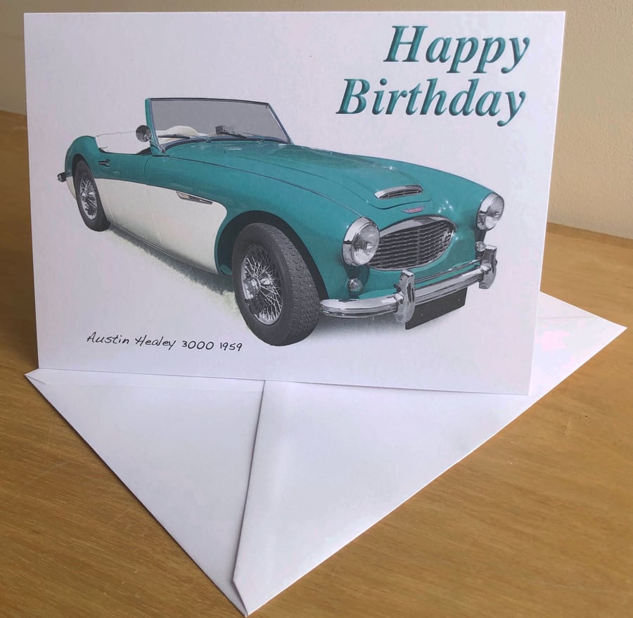 Austin Healey 3000 1959- Birthday, Anniversary, Retirement or Plain Card