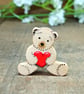 Love You Bear Brooch, Handmade Valentines Gift, Cute Teddy Pin, Unique Gift - Image 1