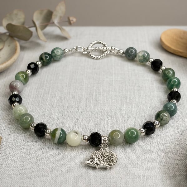 Hedgehog Charm Beaded Bracelet