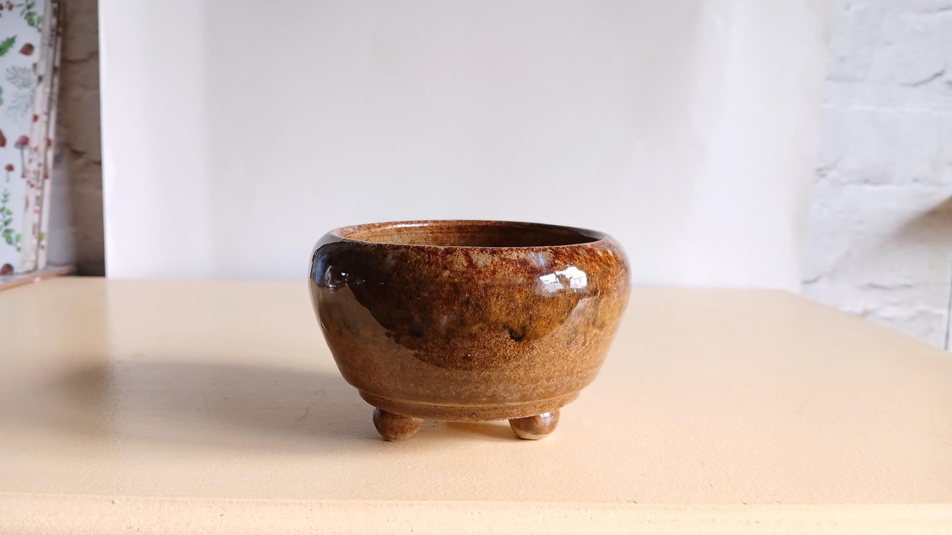 Handmade Stoneware Planter Wheel Thrown Wabi Sabi Ceramic Pot (10cm)