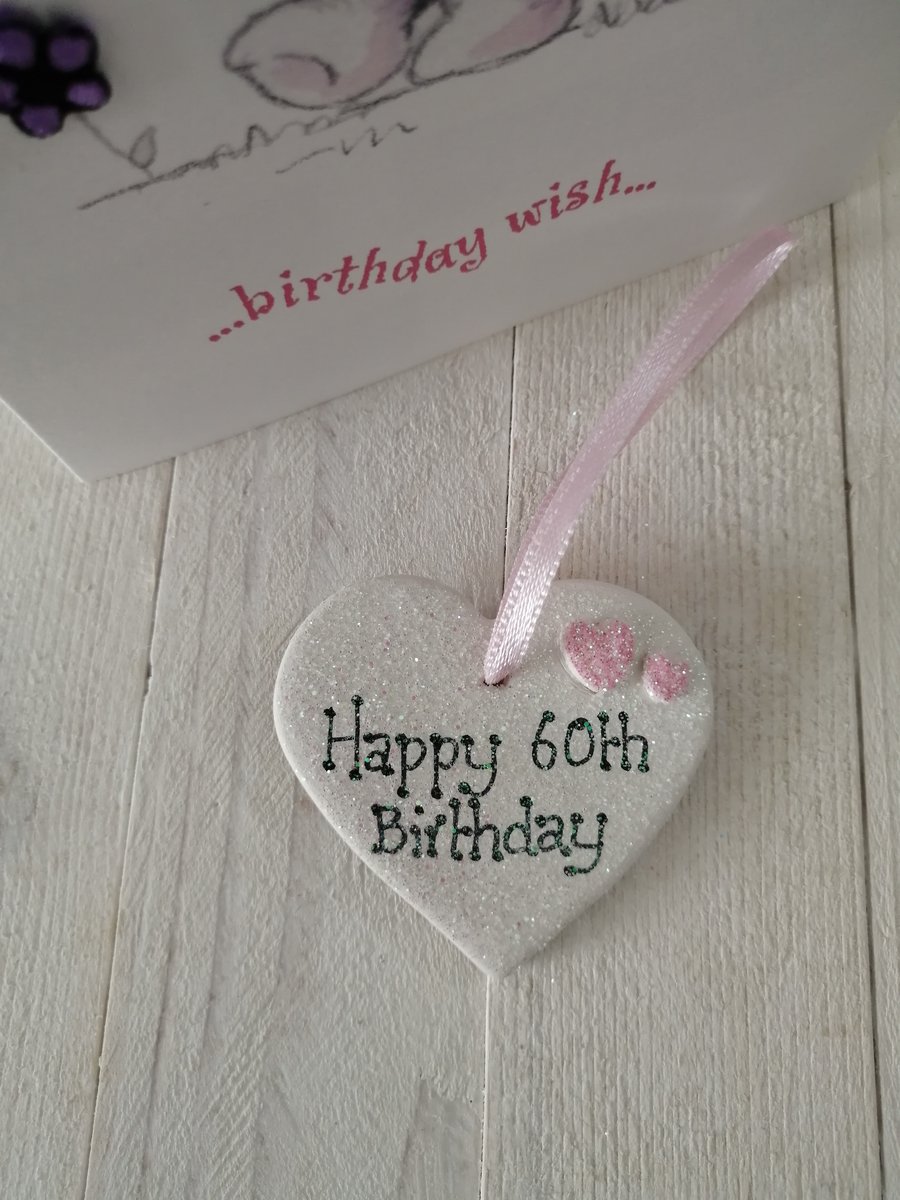Small Ceramic Heart - 60th Birthday