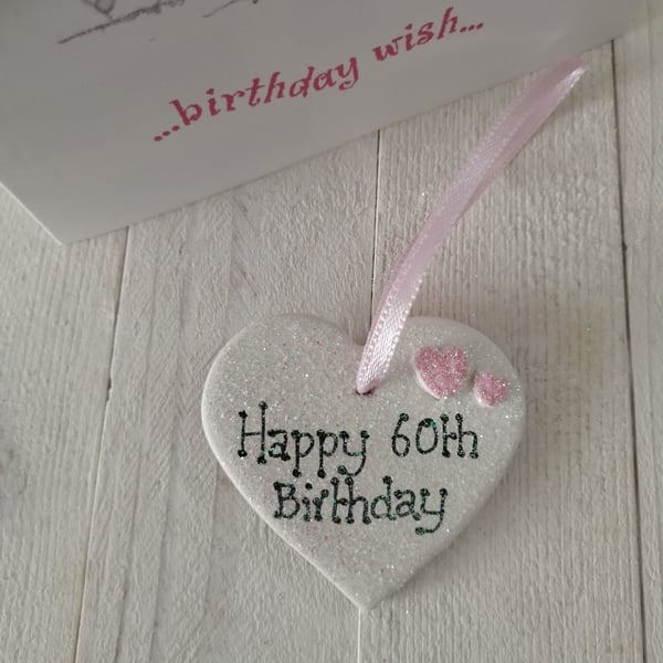 Small Ceramic Heart - 60th Birthday