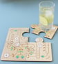 Wooden Jigsaw Geometric Spring Folk Art Coasters - Set of 4 - Image 3