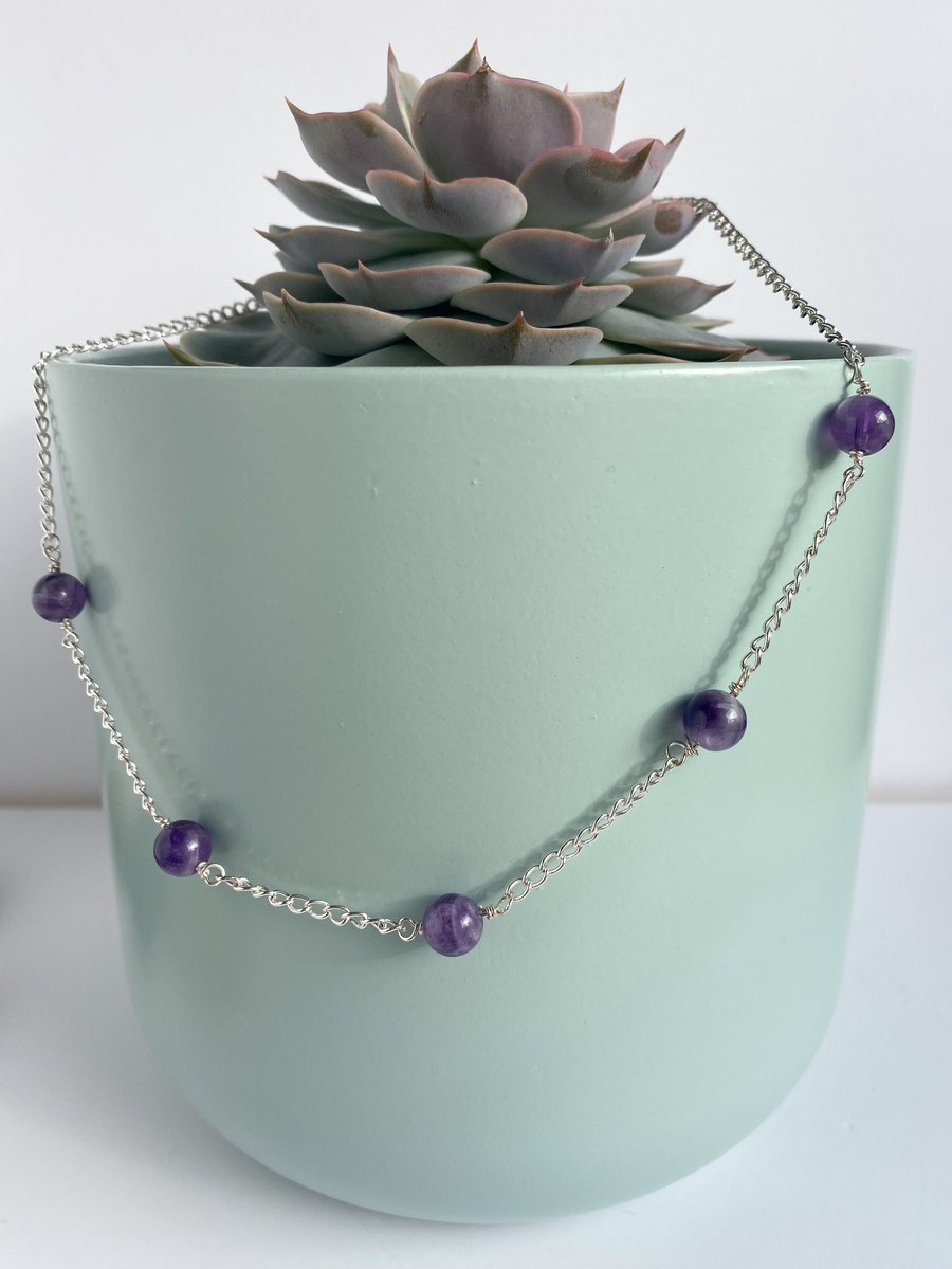 Amethyst necklace - made in Scotland. 