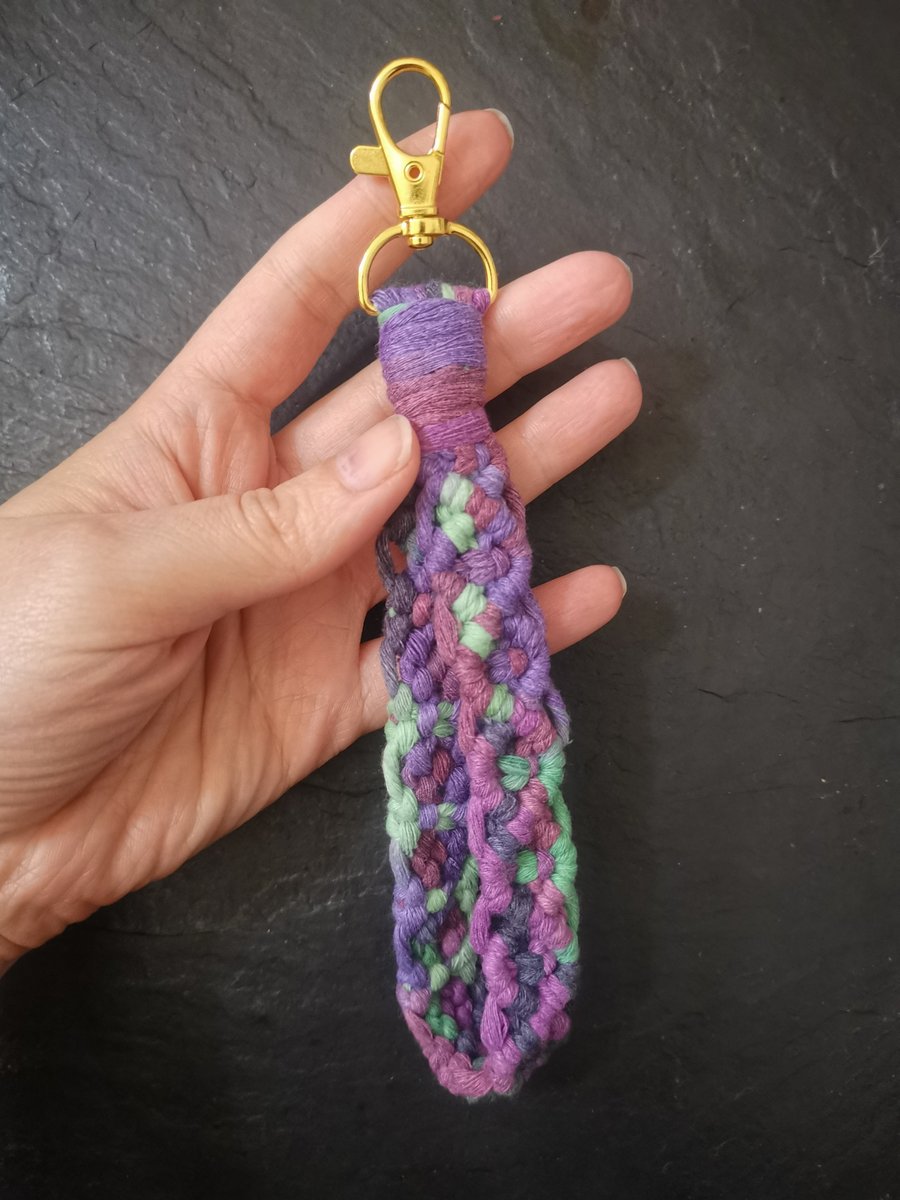 Macrame Wristlet Keyring, Boho Keychain