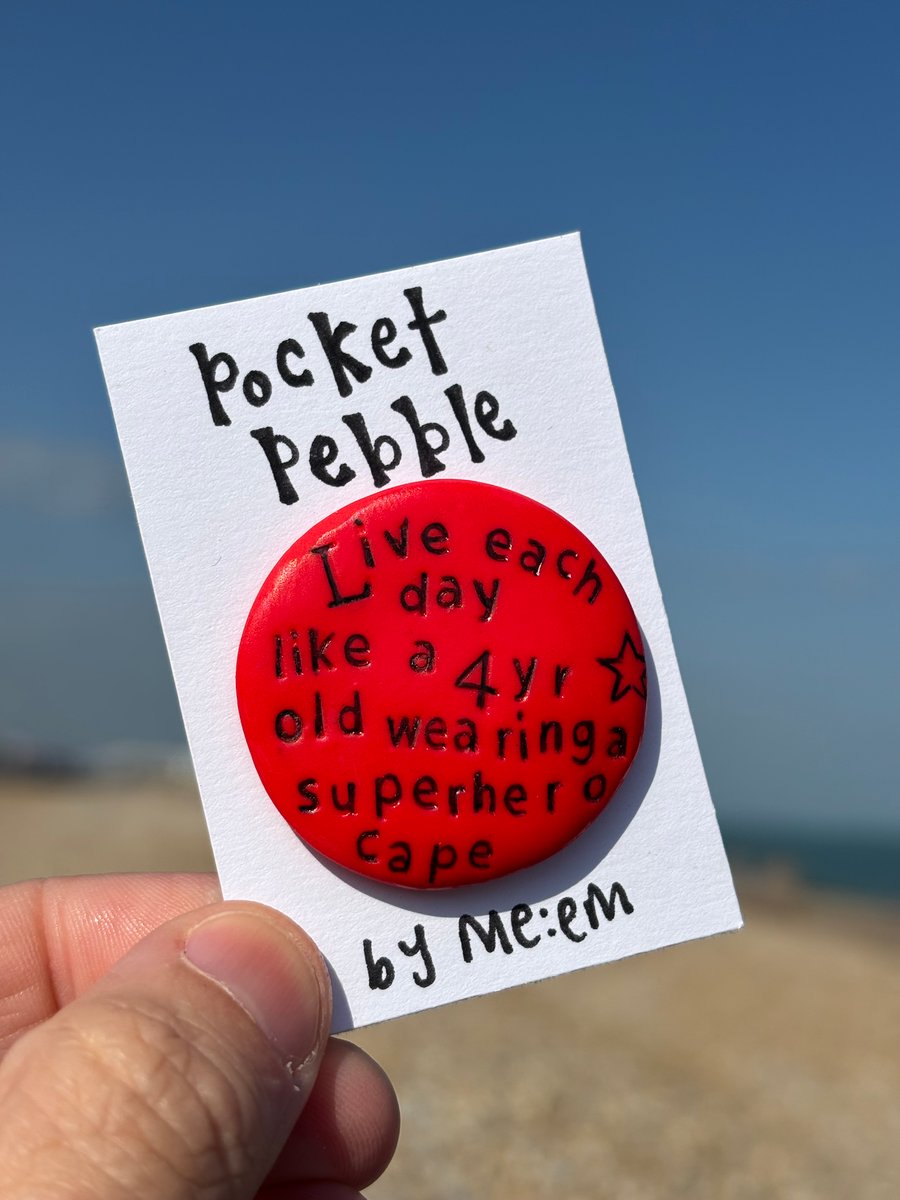 Superhero Fun Humerous Pocket Pebble 
