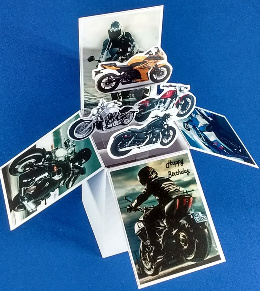 Mens Birthday Card With Motor Bikes