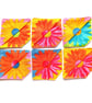 Floral Fabric Colourful Daisy print, Bookmarks, 6 book marks, Set B