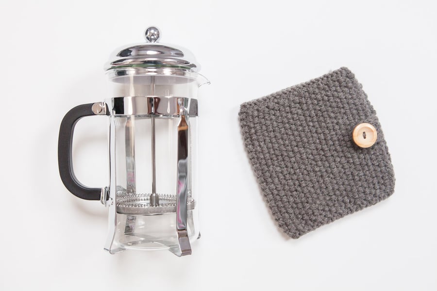 Charcoal coffee cosy - Cafetiere cosy - Coffee jug warmer - French press cover