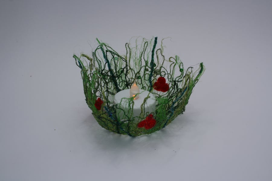 Machine Embroidered Tea Light Holder