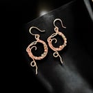 Copper Semi Precious Kyanite Earrings - Dangle, Boho