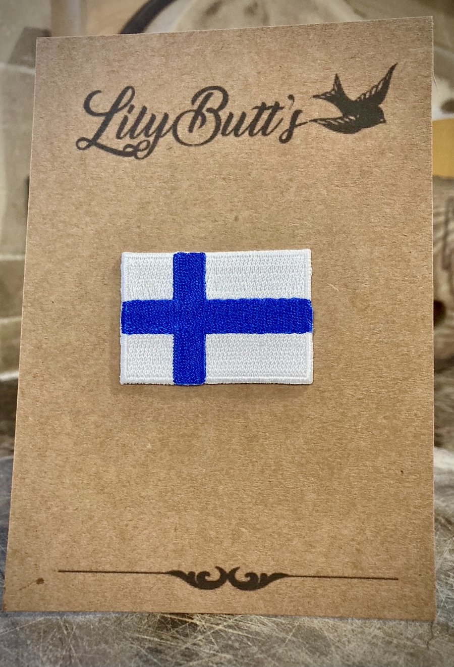 Finland Flag - Embroidered Iron On Patch