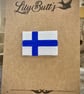 Finland Flag - Embroidered Iron On Patch - Image 1