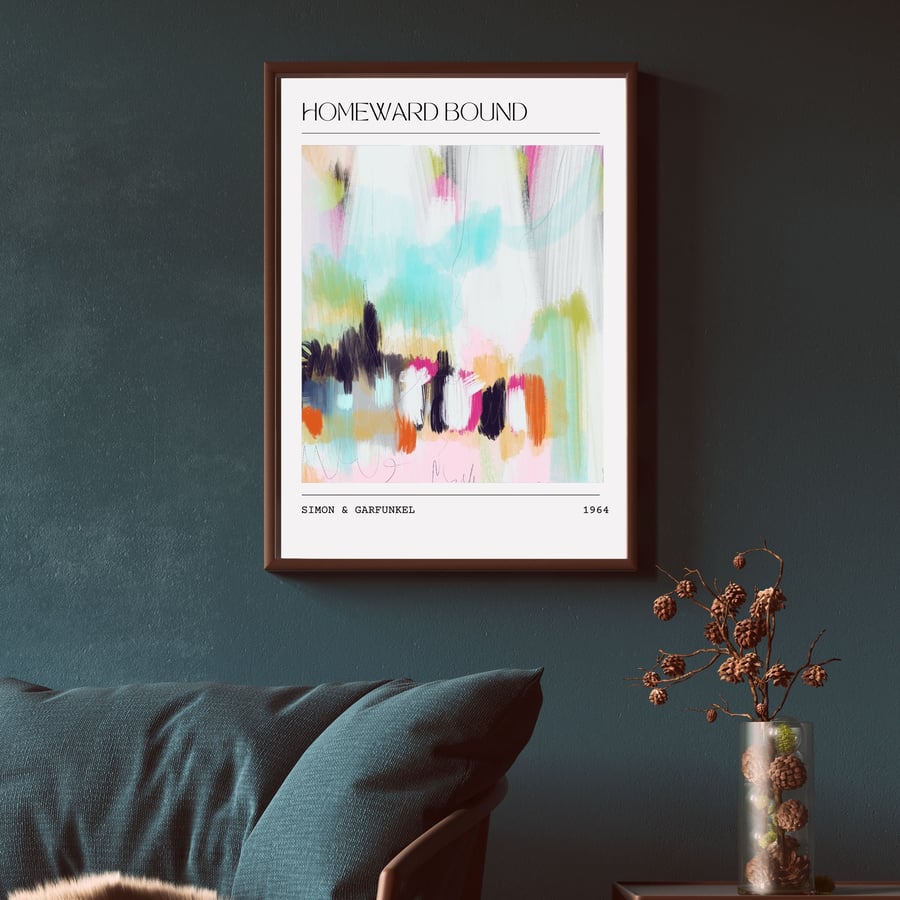 Music Poster Simon & Garfunkel  Homeward Bound Abstract Interpretation Art Print