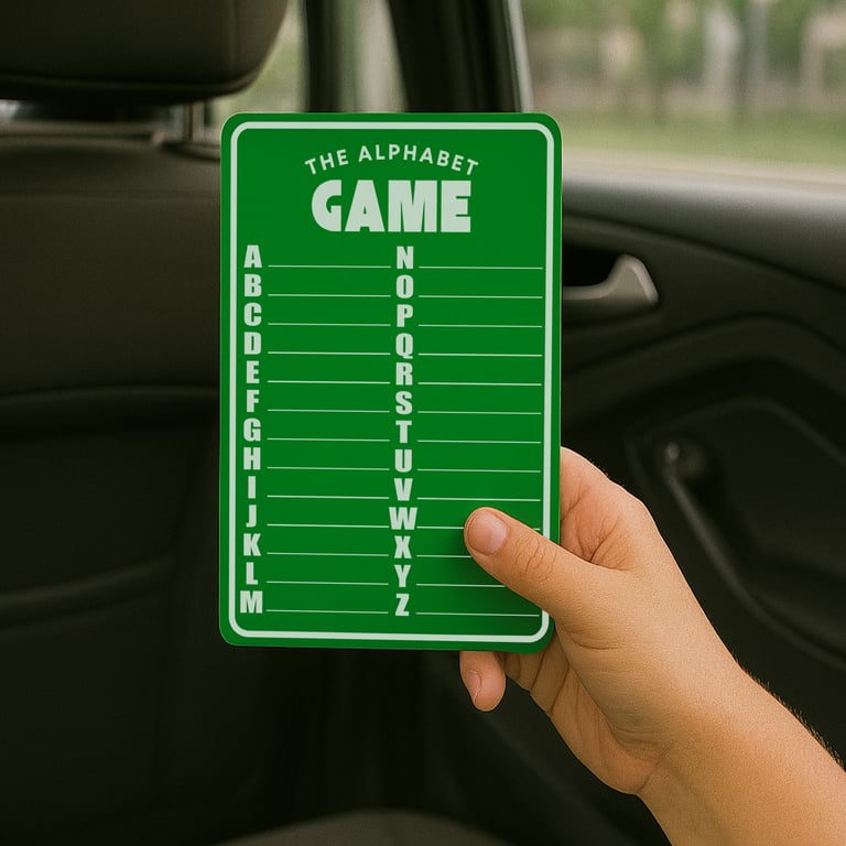 Alphabet Travel Game for Kids & Adults – Acrylic A-Z Road Trip Game for Car