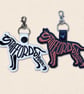 Staffordshire Bull Terrier Keyring - Dog Silhouette Word Art Accessory