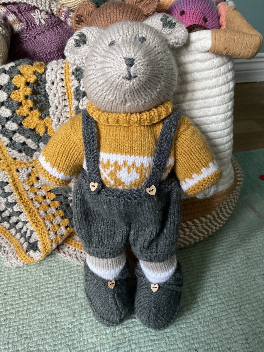 Hand Knitted Bear from the Heart and Hand Collection