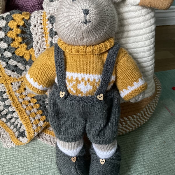 Hand Knitted Bear from the Heart and Hand Collection
