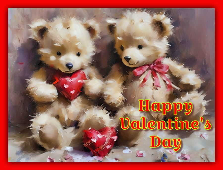Teddies Happy Valentine's Day Card 