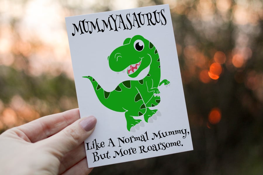 Mummy Birthday Card, Dinosaur Birthday Card, Mummyasaurus Birthday Card