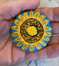 Sun Flower Pin- hand embroidered brooch  - Image 4