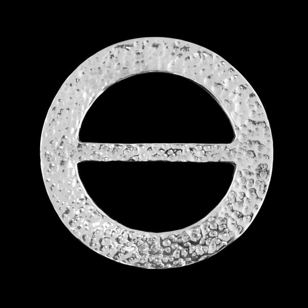 Beaten circle Pewter Scarf Ring