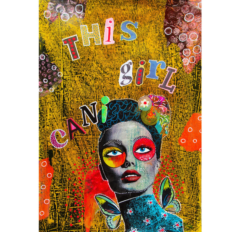 Feminist Abstract Artwork Inspirational Woman Portrait Female Empowerment Art 