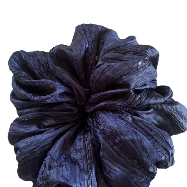 Luxury Extra Fluffy Scrunchy with Embroidery and Sequins.