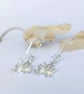 Silver Orchid Earrings - Handmade Silver Flower Drop Earrings - Image 6