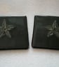 Black fused glass coasters with gold star - Image 5