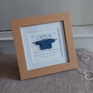 Cwtch Definition with Blue Knitted Jumper Size 22.5 x 22.5cm (9" x 9")