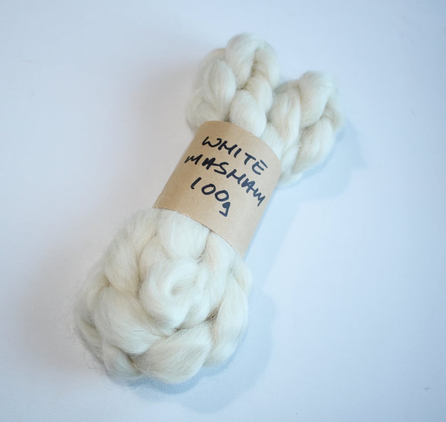 White Masham roving 100g