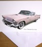 Ford Thunderbird 1957 (Pink) - Birthday, Anniversary, Retirement or Plain Card - Image 2