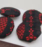 4 Handmade Silk and Lace Fabric Buttons - Image 3