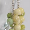 Butter jade and Chrysotine cluster earrings