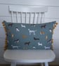 Sophie Allport Fetch Cushion  with Mustard  Pom poms - Image 1