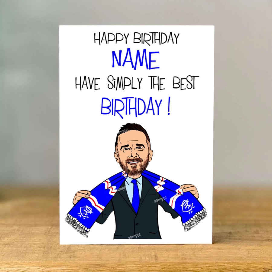 Personalised Barry Ferguson Birthday Card, Rangers Football, mum, dad, grandad,s