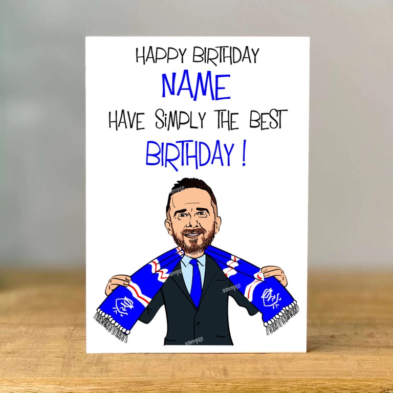 Personalised Barry Ferguson Birthday Card, Rangers Football, mum, dad, grandad,s